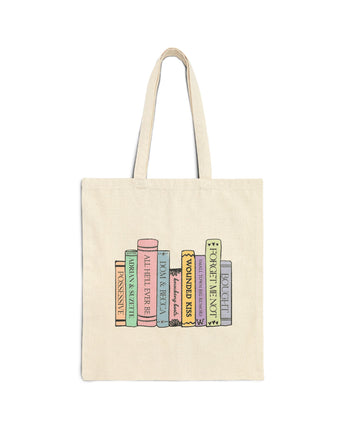 Bolsa de lona de algodón con diseño de estantería de libros de Willow