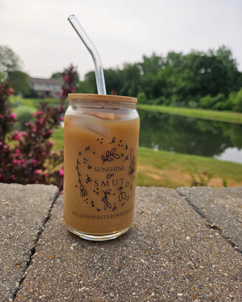 Sunshine & Smut Glass Jar with Straw