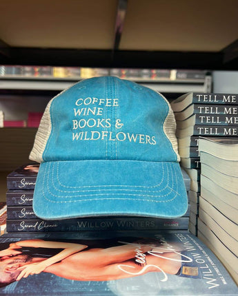 Coffee, Wine, Books & Wildflowers Hat