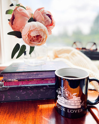 Book Lover Metallic Blue Mug